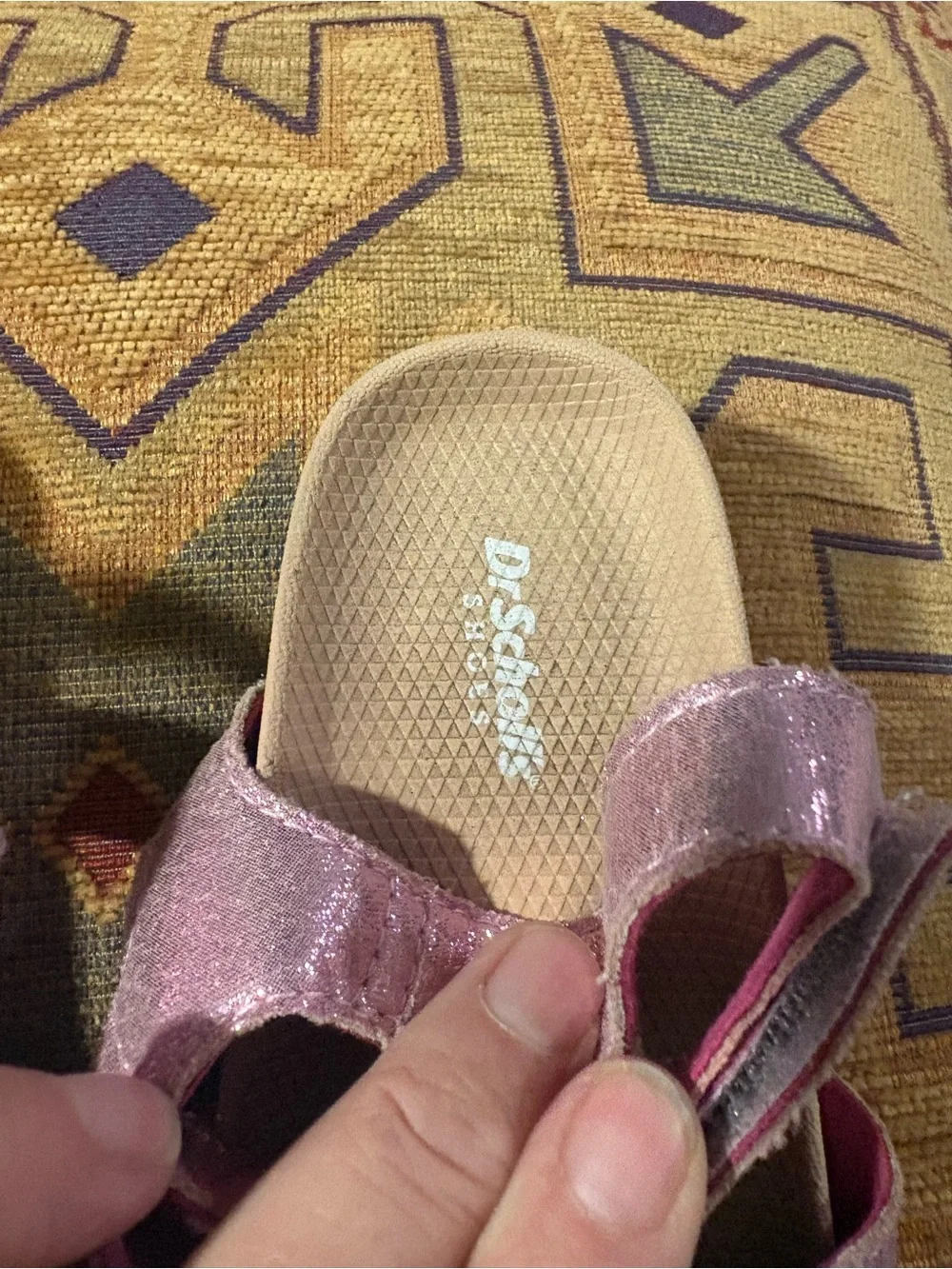 Dr. Scholl's Girls 12M Pink Glitter Adjustable Sandals